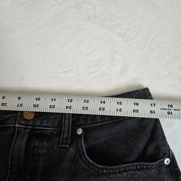 Madewell Baggy Jean Shorts Black Womens Cuffed Size 31 0691 - Picture 7 of 10